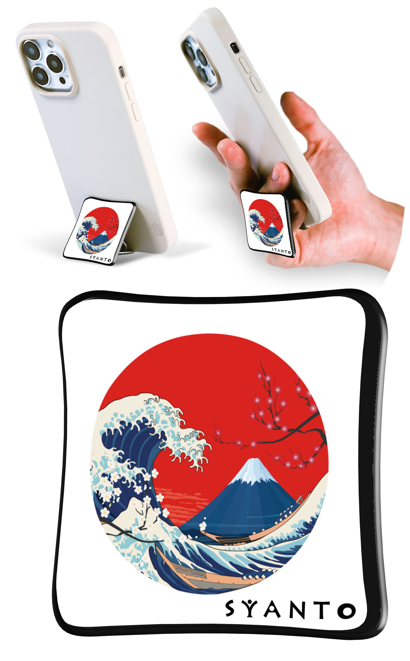 SYANTO Style オリジナルデザイン スマホスタンドリング 内付け